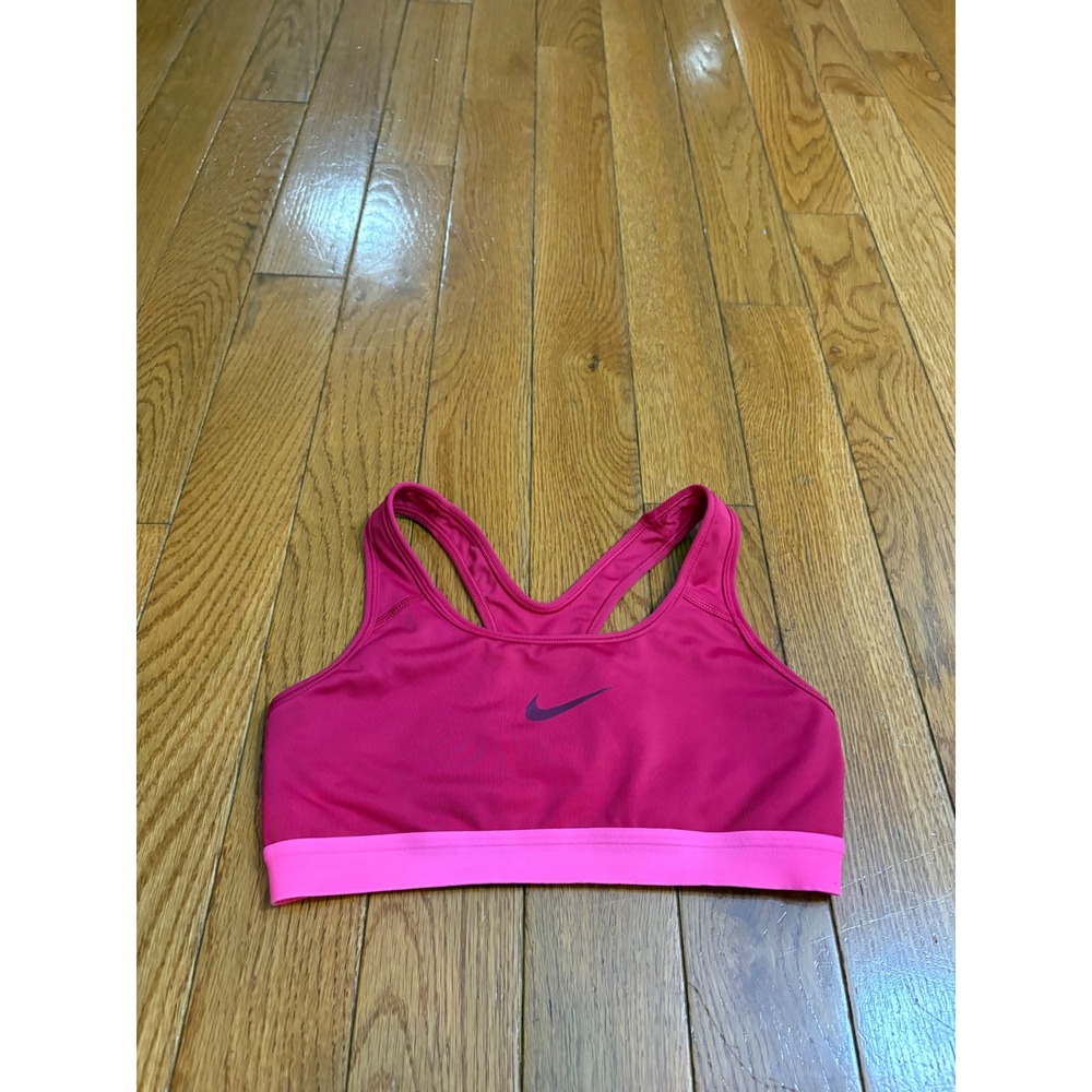 Nike Dri-FIT Women Pink Racerback Medium Support Sports Bra Size Small